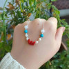 Multi Stone Pendant .moon stone , turquoise , red coral, pearl in One Pendant Multi Stone Pendant .moon stone , turquoise , red coral, pearl in One Pendant