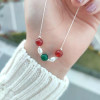 Multi Stone Pendant .red agate , green agate & pearl in One Pendant Multi Stone Pendant .red agate , green agate & pearl in One Pendant