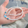 Multi stone Necklace , 925 Sterline Silver , topaz, turquoise , pearl Necklace Multi stone Necklace , 925 Sterline Silver , topaz, turquoise , pearl Necklace