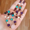 Royal Multi stone Necklace containing More Than 5 types of original gemstones With Coke Wood Royal Multi stone Necklace containing More Than 5 types of original gemstones With Coke Wood
