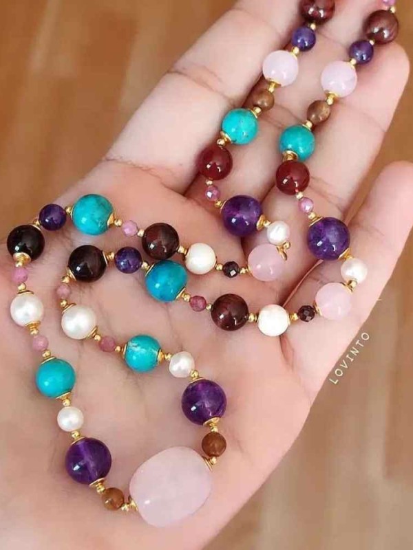10'dan fazla Orijinal değerli taş Kolye