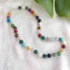 Royal Multi stone Necklace containing More Than 20 types of original gemstones With Coke Wood Royal Multi stone Necklace containing More Than 20 types of original gemstones With Coke Wood