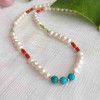 925 Silver Natural Red Coral Stone , Pearl , peridot & Turquoise stone Pendant 925 Silver Natural Red Coral Stone , Pearl , peridot & Turquoise stone Pendant