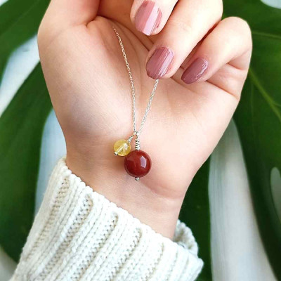 Multi Stone Pendant agate &  citrine in One Pendant