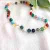 Royal Multi stone Necklace containing More Than 20 types of original gemstones With Coke Wood Royal Multi stone Necklace containing More Than 20 types of original gemstones With Coke Wood