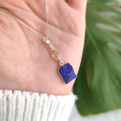 Multi stone Pendant , 925 Sterline Silver  citrine & Lapis Lazuli Pendant