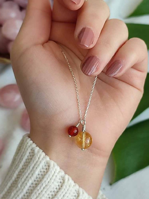 Multi Stone Pendant agate &  citrine in One Pendant