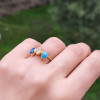 925 Silver Kyanite , Blue Quartz & Rutilated Quartz Stone Ring 925 Silver Kyanite , Blue Quartz & Rutilated Quartz Stone Ring