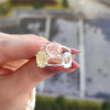 Multi Stone Ring , 925 Silver Morganite , Blue Topaz & Sapphire Stone Ring