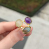 Multi Stone Ring , 925 Silver Labradorite , Amethyst & Rutilated Quartz Stone Ring Multi Stone Ring , 925 Silver Labradorite , Amethyst & Rutilated Quartz Stone Ring
