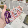 Multistone Rosary ; Natural Aquamarine & amethyst & rose quartz 8mm With Trabzon Silver Multistone Rosary ; Natural Aquamarine & amethyst & rose quartz 8mm With Trabzon Silver