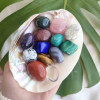 Natural Selenite Stone Dish with 8 Different Natural Stones Natural Selenite Stone Dish with 8 Different Natural Stones