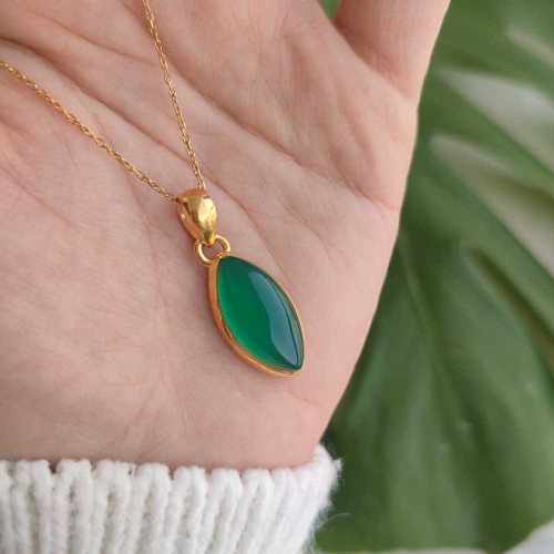 925 Sterling Silver Aventurine Stone Pendant