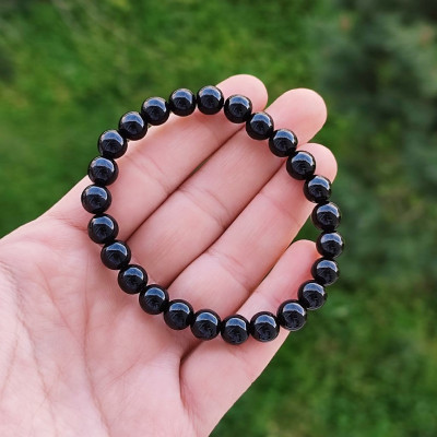8mm Natural Black Onyx Bracelet