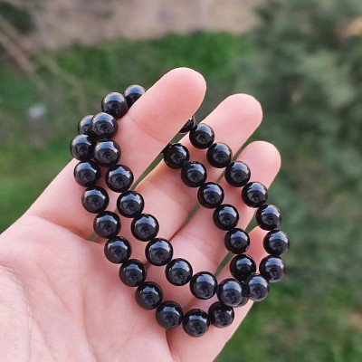 8mm Natural Black Onyx Bracelet