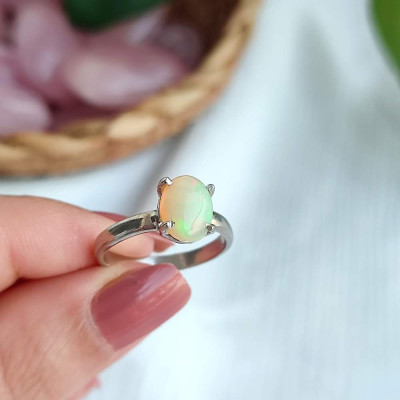 925 Silver Rare Opal Stone Ring