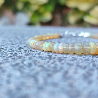 925 Silver Rare Fire Opal Bracelet