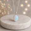 925 Silver Rare Fire Opal Pendant
