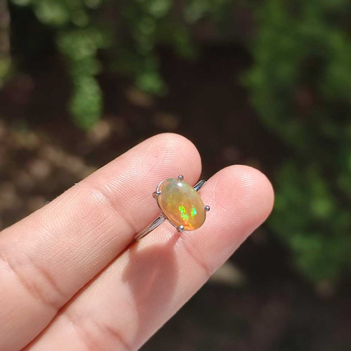 925 Silver Rare Opal Stone Ring