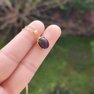 925 Silver Rare Fire Opal Pendant