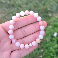 8mm Pink Opal Stone Bracelet