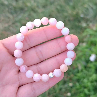 8mm Pink Opal Stone Bracelet