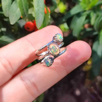 925 Silver Rare Opal Stone Ring - Special Design