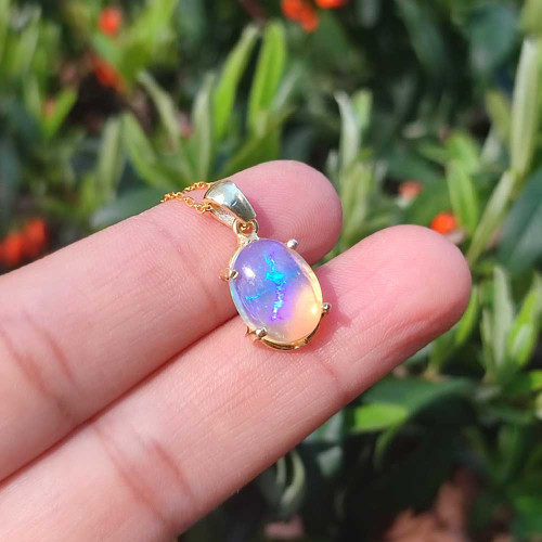 925 Silver Rare Fire Opal Pendant