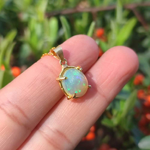 925 Silver Rare Fire Opal Pendant