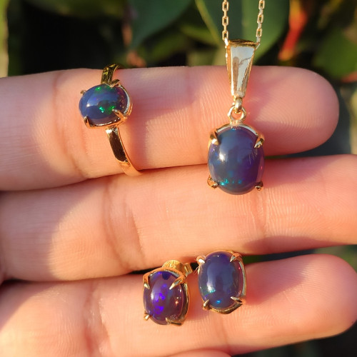 925 Sterling Silver Set Of Rare Fire Opal