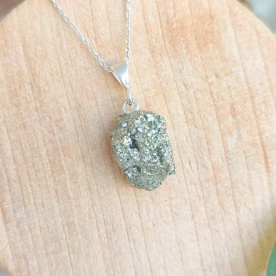 925 Silver Natural pyrite Pendant