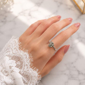925 Silver Natural pyrite ring