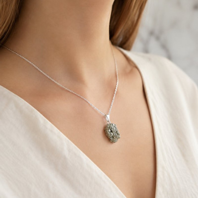 925 Silver Natural pyrite Pendant