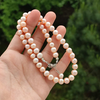 925 Sterling Silver Natural Pearl Necklace