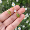 925 Golden Plated Silver peridot Stone Set