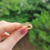 925 Silver Natural Peridot Stone Ring - Zircon Around