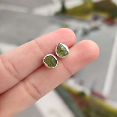 925 Silver Peridot Stone Earring