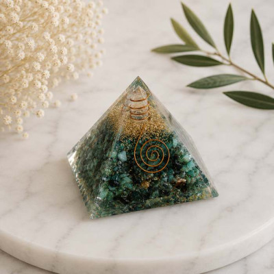 Emerald Energy Healing Orgone Pyramid