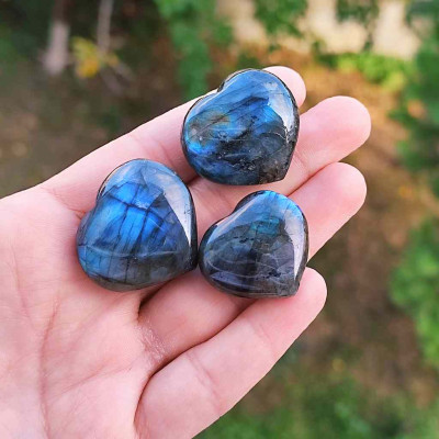 Natural Labradorite Stone - Heart Shape