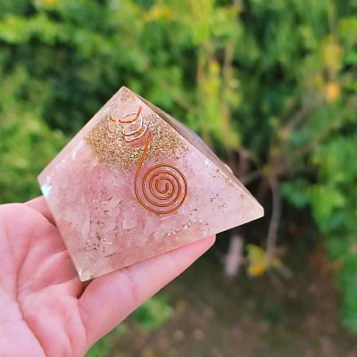Rose Quartz Energy Healing Orgone Pyramid