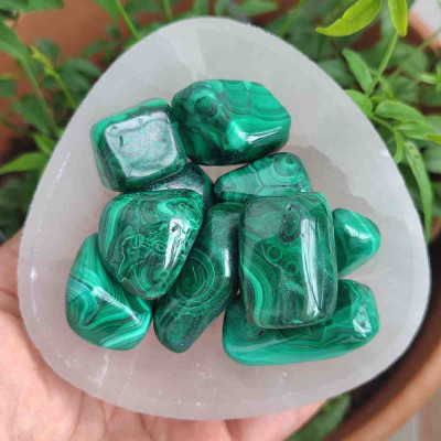 Natural Malachite Tumbled Stone