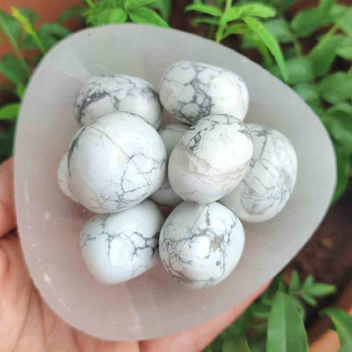 Natural Howlite Tumbled Stone Natural Howlite Tumbled Stone