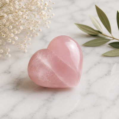 Natural Rose Quartz Heart Shape