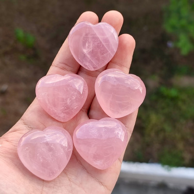 Natural Rose Quartz Heart Shape