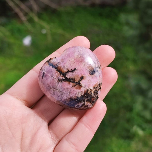 Natural Rhodonite Stone - Heart Shape Natural Rhodonite Stone - Heart Shape