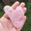 Natural Rose Quartz Guasha Stone - Facial Massage Tool