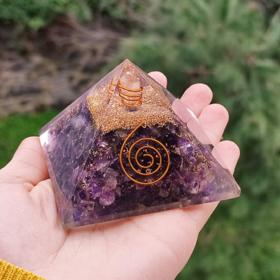 Amethyst Energy Healing Orgone Pyramid