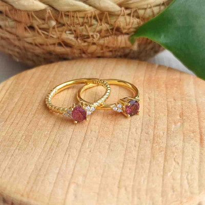 925 Sterling Silver Rhodonite Stone Ring