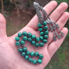 925 Sterling Silver Malachite Stone Rosary - Men Rosary 925 Sterling Silver Malachite Stone Rosary - Men Rosary
