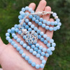 Natural Aquamarine Rosary 8mm With Trabzon Silver Natural Aquamarine Rosary 8mm With Trabzon Silver